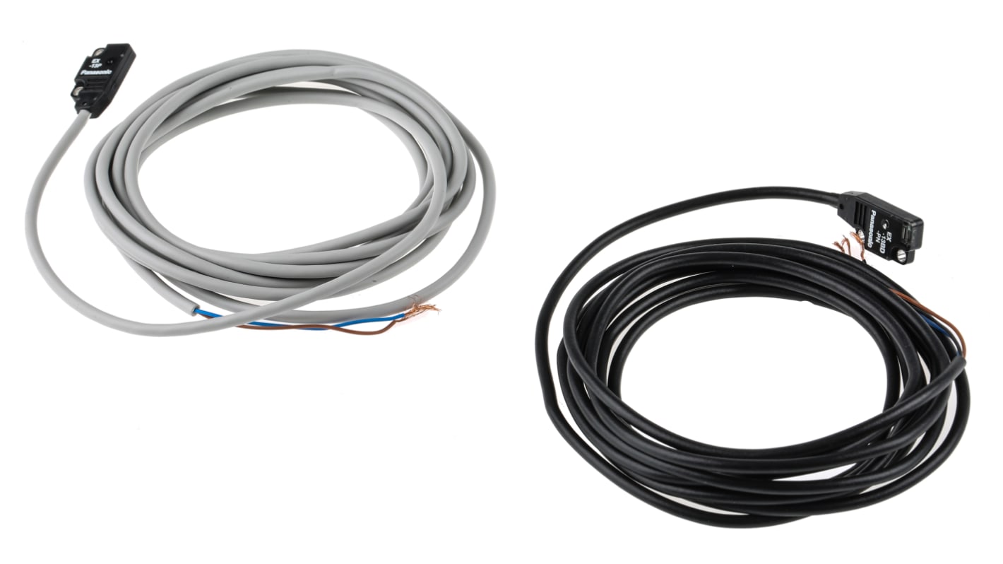 Sensore fotoelettrico Panasonic EX-13B-PN, rettangolare, rilevamento 500 mm, uscita PNP, IP67, cavo 2 m.