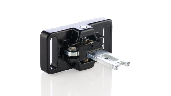 Attuatore Schmersal AZM190-B3/2X15 per interruttore di sicurezza, forza di chiusura 30 N, montaggio in 4 posizioni, struttura in metallo zincato.