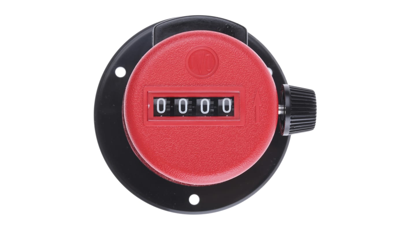 Contatore Baumer T 134.R10B, 4 cifre, azzeramento manuale, montaggio su staffa orizzontale o verticale, altezza cifra 4,5 mm.