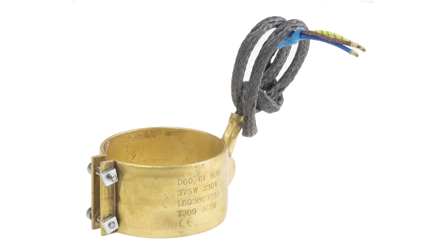 Fascia riscaldante Acim Jouanin L6038C37A5, potenza 375 W, tensione 230 V, temperatura massima +340°C, diametro 60 mm.