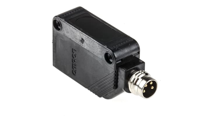 Omron E3Z-D87, sensore fotoelettrico rettangolare a scansione diffusa, rilevamento fino a 1 m, uscita PNP, connettore M8.