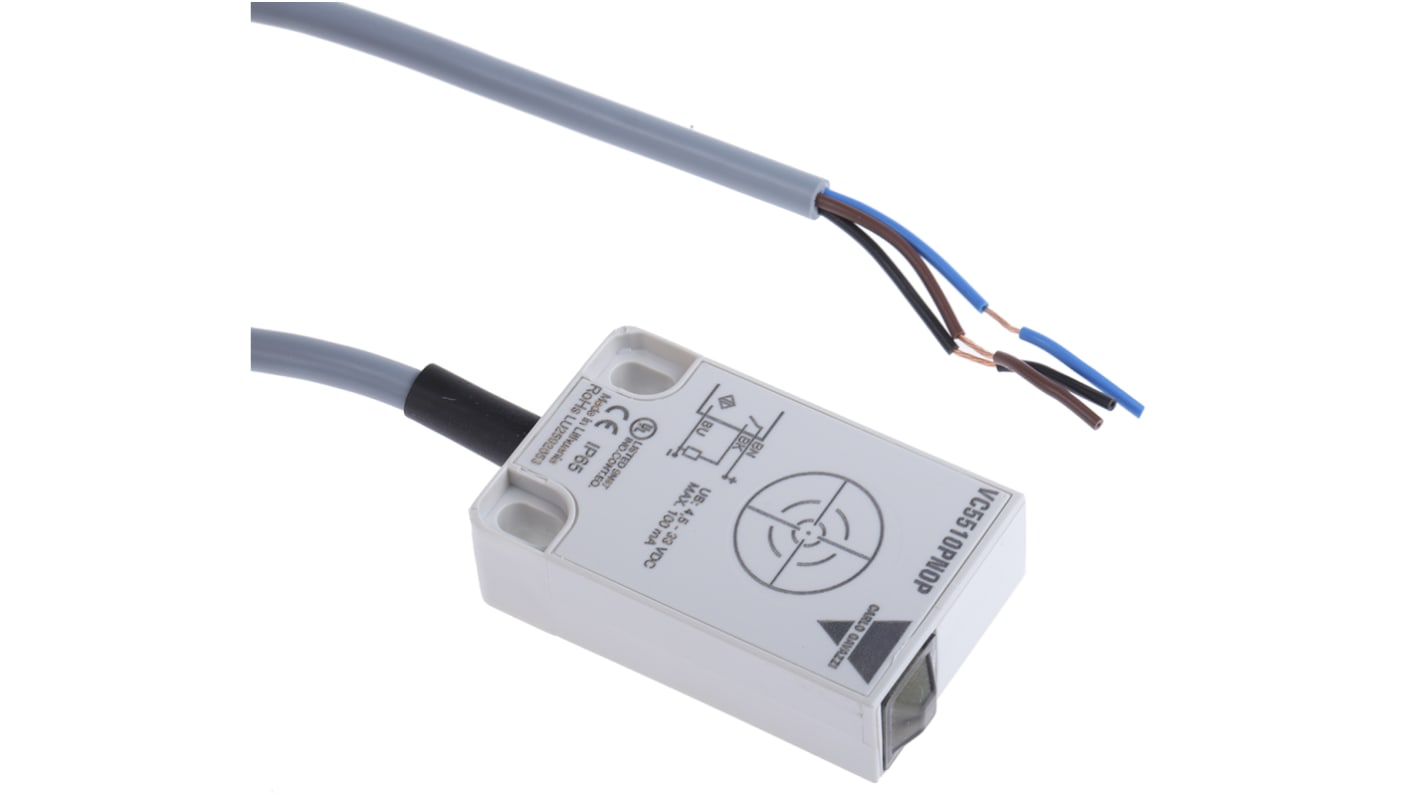 Carlo Gavazzi VC5510PNOP, sensore di livello capacitivo PNP per montaggio a pannello, rilevamento 2-10mm, dimensioni 35x55mm.