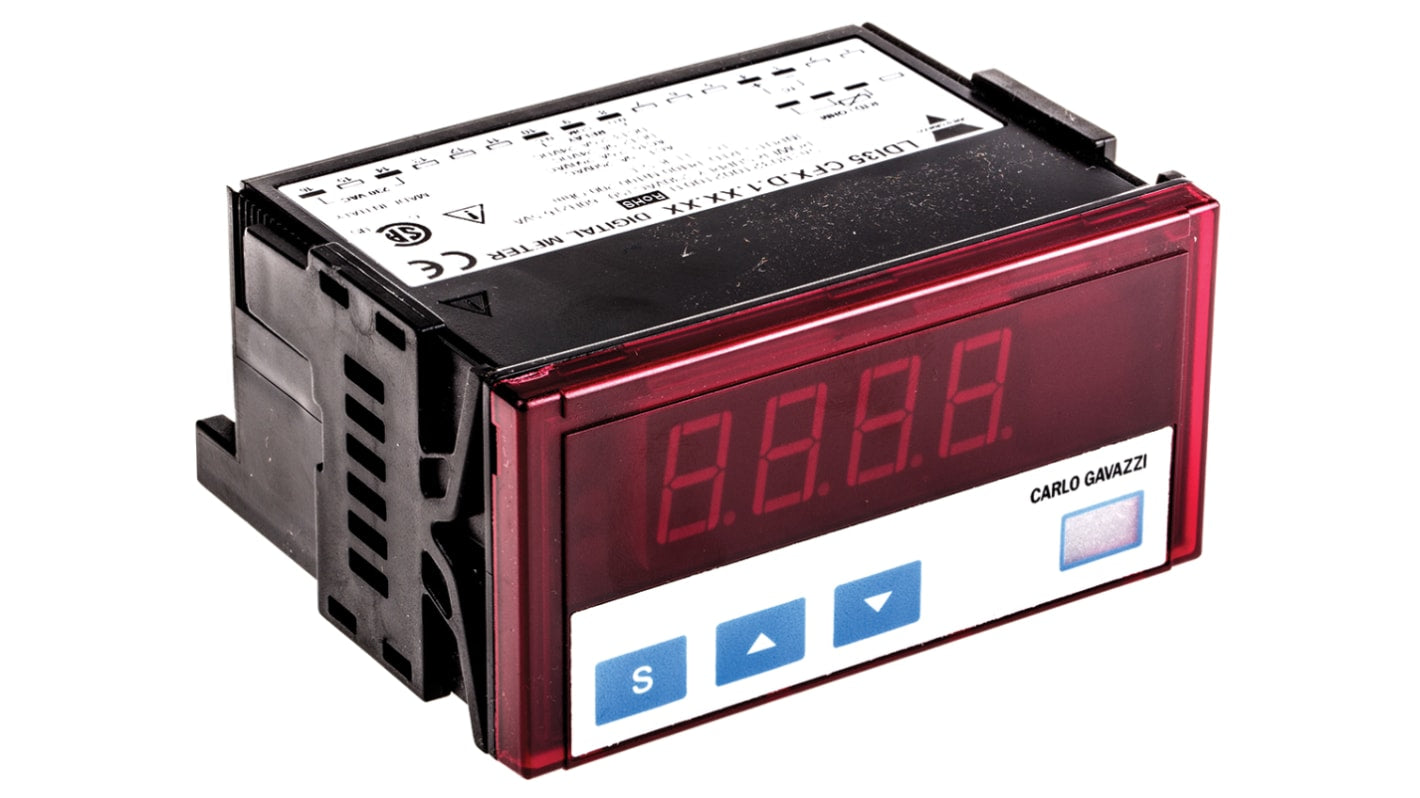 Carlo Gavazzi LDI35CFXD1XXXX, controllore PID a microprocessore, display LED rosso, dimensioni 48x96x83 mm, montaggio a pannello.