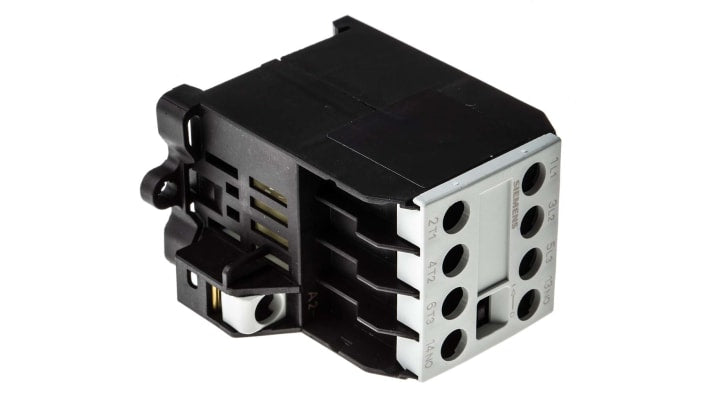 Contattore Siemens 3TG1010-0BB4, 4NO 20A 24V c.c. per applicazioni industriali e residenziali. Potenza di commutazione 13kW.