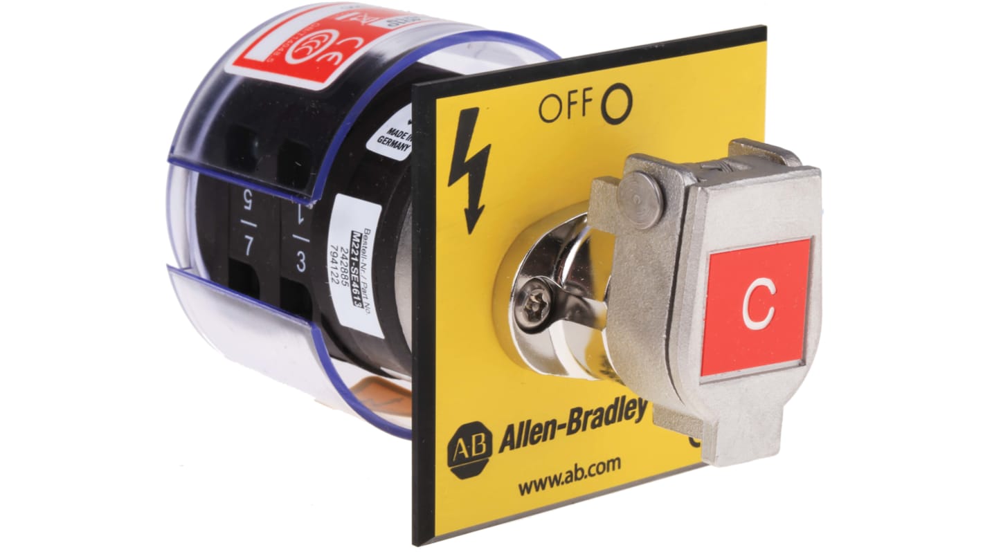 Interruttore di interblocco di sicurezza Allen Bradley Guardmaster 440T, montaggio a pannello, corrente massima 20A, acciaio inox.
