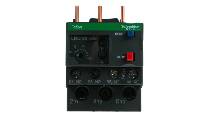 Relè di sovraccarico termico Schneider Electric LRD22, 16-24 A, montaggio diretto, Serie TeSys - Protezione motori, certificato ATEX.