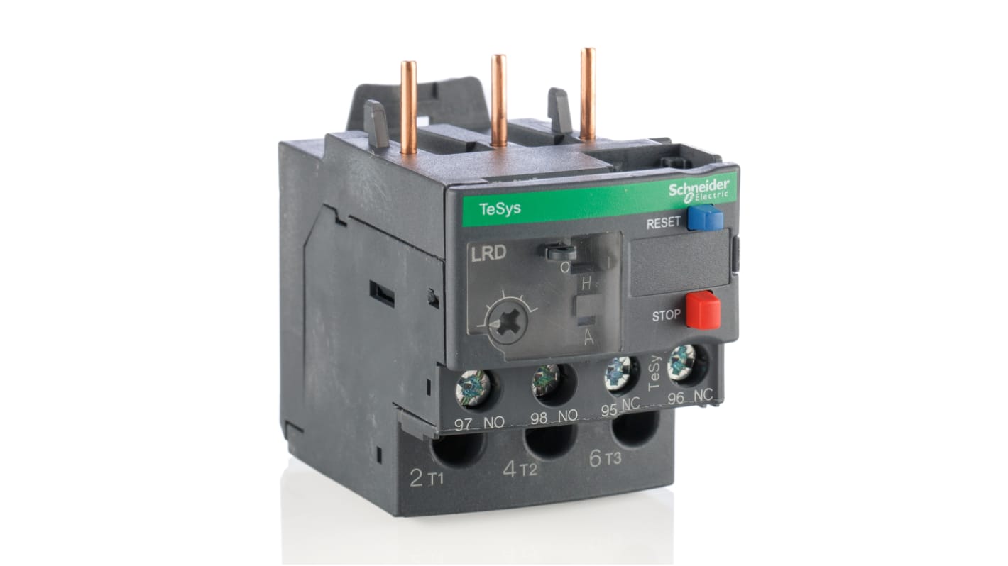 Relè di sovraccarico termico Schneider Electric LRD08, 1 NO + 1 NC, FLC 2,5 4 A. Protezione affidabile per motori fino a 150 A, reset manuale e automatico. Ideale per applicazioni industriali.