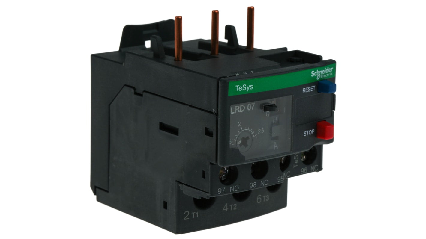 Relè di sovraccarico termico Schneider Electric LRD07, 1,6-2,5 A, 690 V - Serie TeSys. Protezione affidabile per motori industriali.