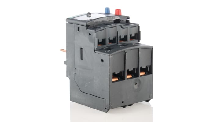 Relè di sovraccarico termico Schneider Electric LRD06, 1 NO + 1 NC, carico FLC 1-1,6 A. Protezione affidabile per motori trifase, reset manuale/automatico. Ideale per automazione industriale.