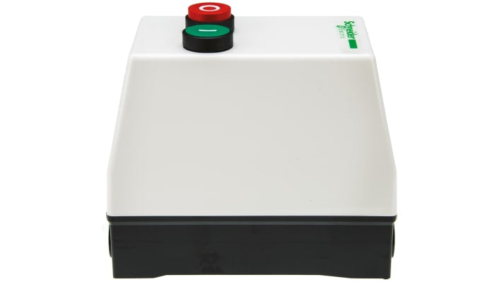 Starter DOL automatico Schneider Electric LE1D09V7 per motori 3 fasi, potenza 5,5 kW, dimensioni 166x88x128,5 mm, grado di protezione IP65.