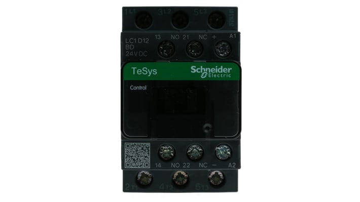 Contattore Schneider Electric LC1D12BD 3P 25A 5,5 kW 24V CC per macchinari pesanti - Prestazioni reattive e lunga durata.