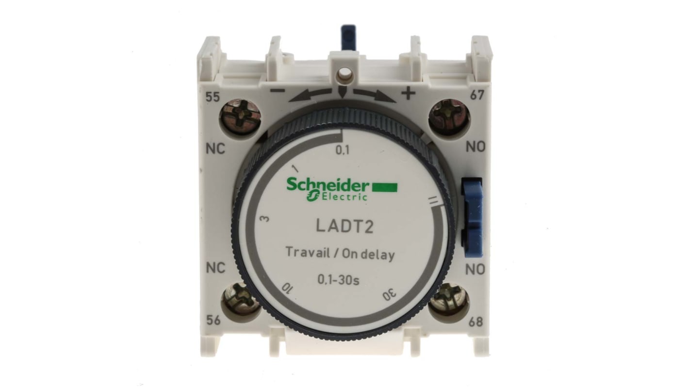 Schneider Electric LADT2 Timer pneumatico con ritardo temporizzato per TeSys D, Deca e F - 10A, 690V - Industriale e affidabile.