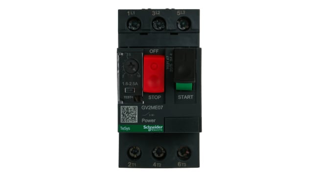 Interruttore automatico di protezione motore Schneider Electric GV2ME07 - 690V, 1,6-2,5A TeSys. Protezione da sovraccarichi e cortocircuiti per applicazioni industriali.