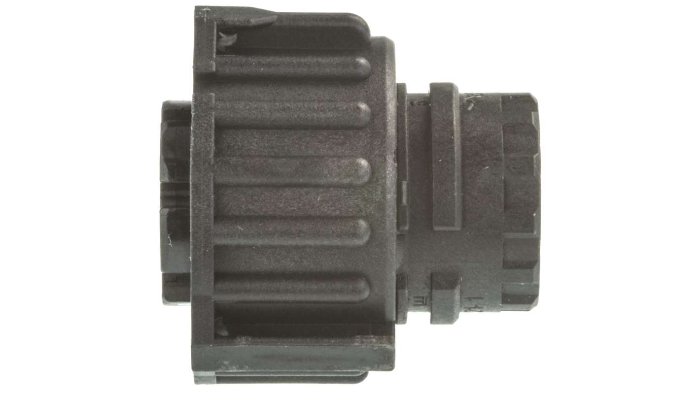 Connettore femmina DIN 7 poli TE Connectivity 967650-1, IP69K, montaggio su cavo, resistenza a vibrazioni, temperatura -40/+120 °C.