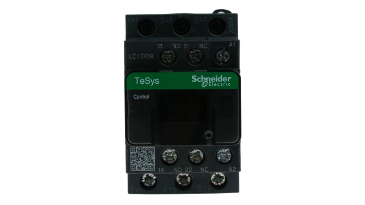Contattore Schneider Electric LC1D09F7, 3P, 9A, 4kW, 110V CA - Ideale per motori HVAC e applicazioni industriali - Alta affidabilità e installazione rapida.