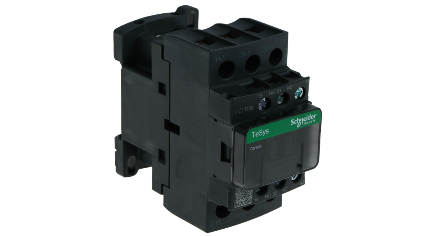 Contattore Schneider Electric LC1D38F7, 3P 38A 18,5 kW 110V CA - Serie TeSys D: affidabile e facile da installare per applicazioni industriali.