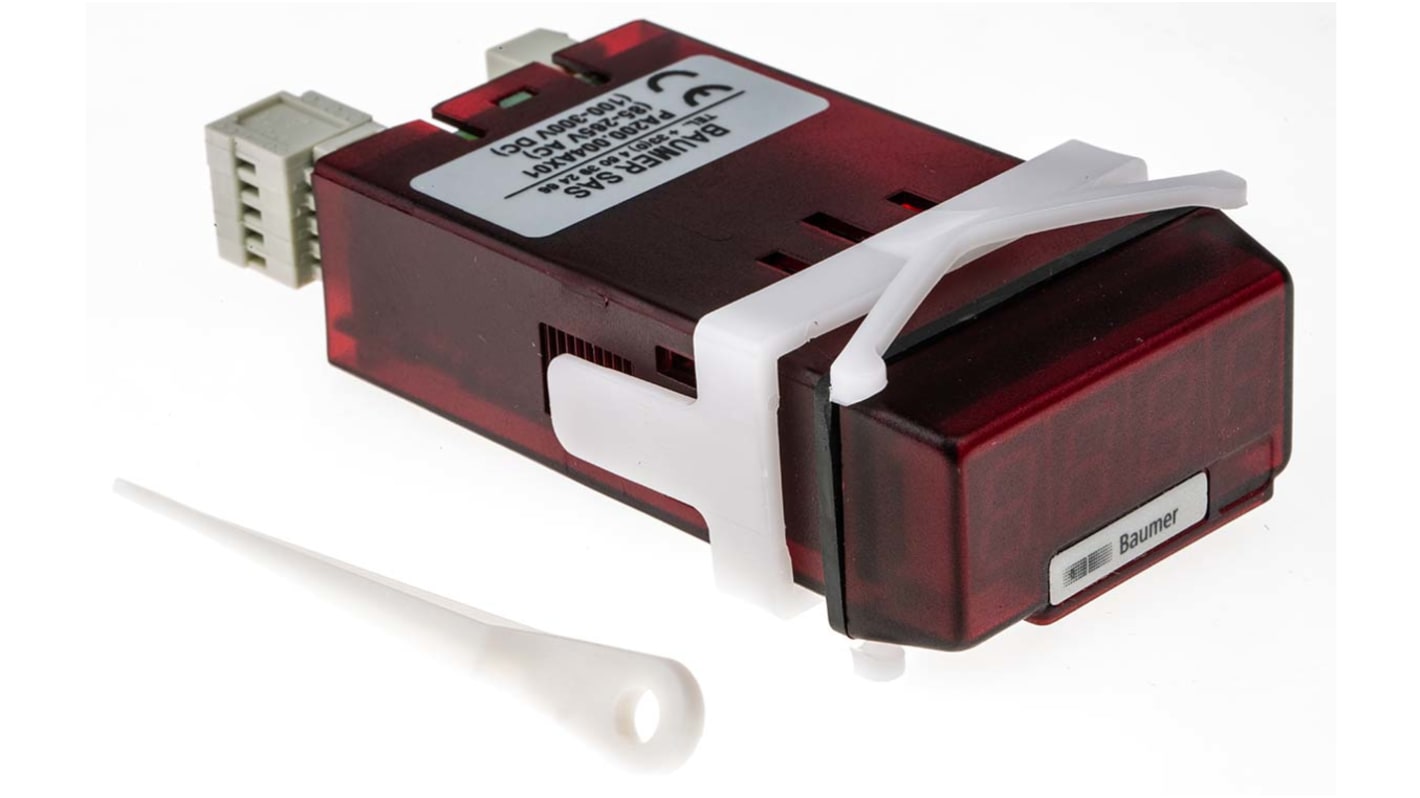 Baumer PA200.004AX01, misuratore digitale multifunzione da pannello, dimensioni 48mm x 24mm, compatibile con segnali da -10V a 20mADC.