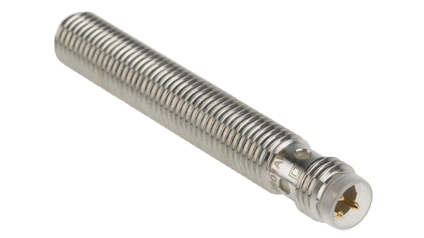Sensore di prossimità cilindrico PNP BALLUFF BES 516-324-S49-C, M8, rilevamento 1,5 mm, IP67, acciaio inox, -25/+70 °C.