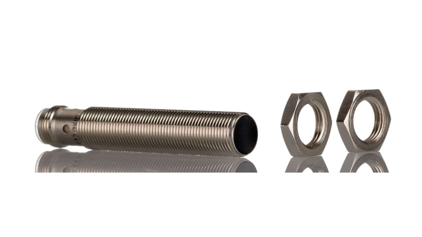 Sensore di prossimità cilindrico PNP BALLUFF BES 516-325-S4-C, M12, rilevamento 2 mm, IP67, acciaio inox, -40/+85 °C.