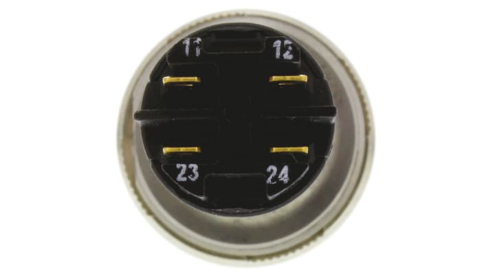 Interruttore a pulsante momentaneo SPDT Saia-Burgess, montaggio a pannello, corpo metallico, grado di protezione IP67, colore argento.