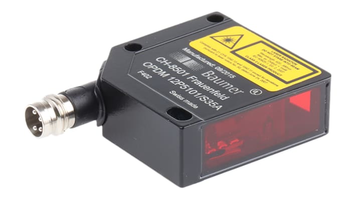 Sensore fotoelettrico cilindrico a retroriflessione Baumer OPDM 12P5101/S35A, rilevamento fino a 7 m, uscita PNP, IP67.