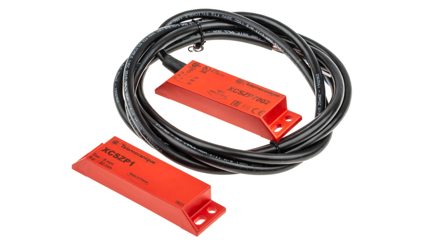 Interruttore di sicurezza senza contatto Telemecanique Sensors XCSDMP7002 - 24V cc, NA, Cavo. Protezione IP66 per macchine e sistemi robotici.