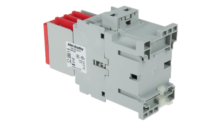 Contattore 3 poli Allen Bradley 100S-C09KJ23C, 5NO + 3NC, bobina 24 V c.a., dimensioni 81 x 45 x 119,5 mm.