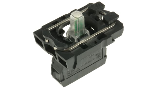 Blocco contatti luminoso LED bianco Schneider Electric, tensione 230-240V, serie Harmony XB5, con terminali a vite.
