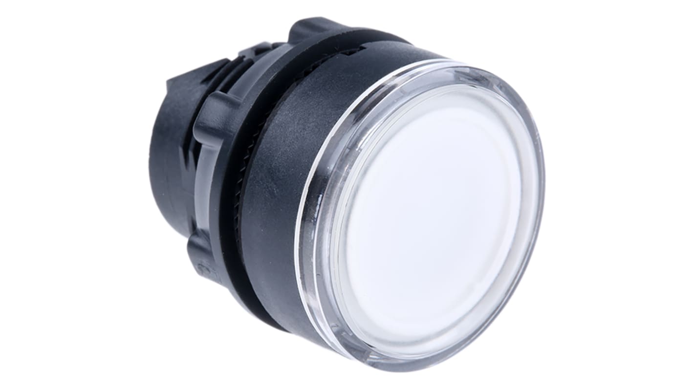 Testa a pulsante ZB5AW313 Schneider Electric: Bianca, ritorno a molla, montaggio a filo, IP69K. Ideale per automazione industriale.