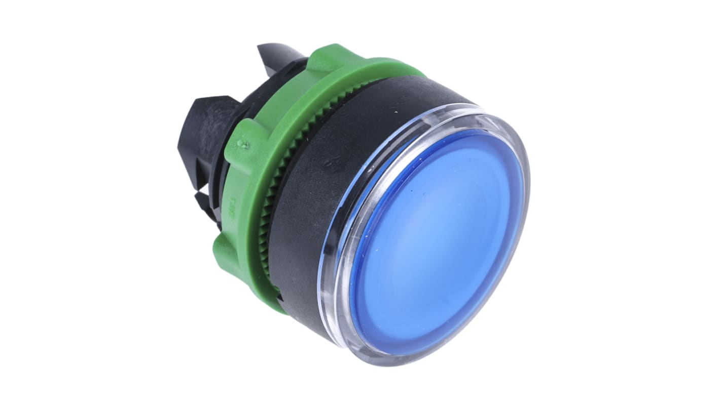 Schneider Electric ZB5AW363 - Testa pulsante illuminata, blu, 22mm - Serie Harmony XB5. Resistente, ideale per macchinari industriali.