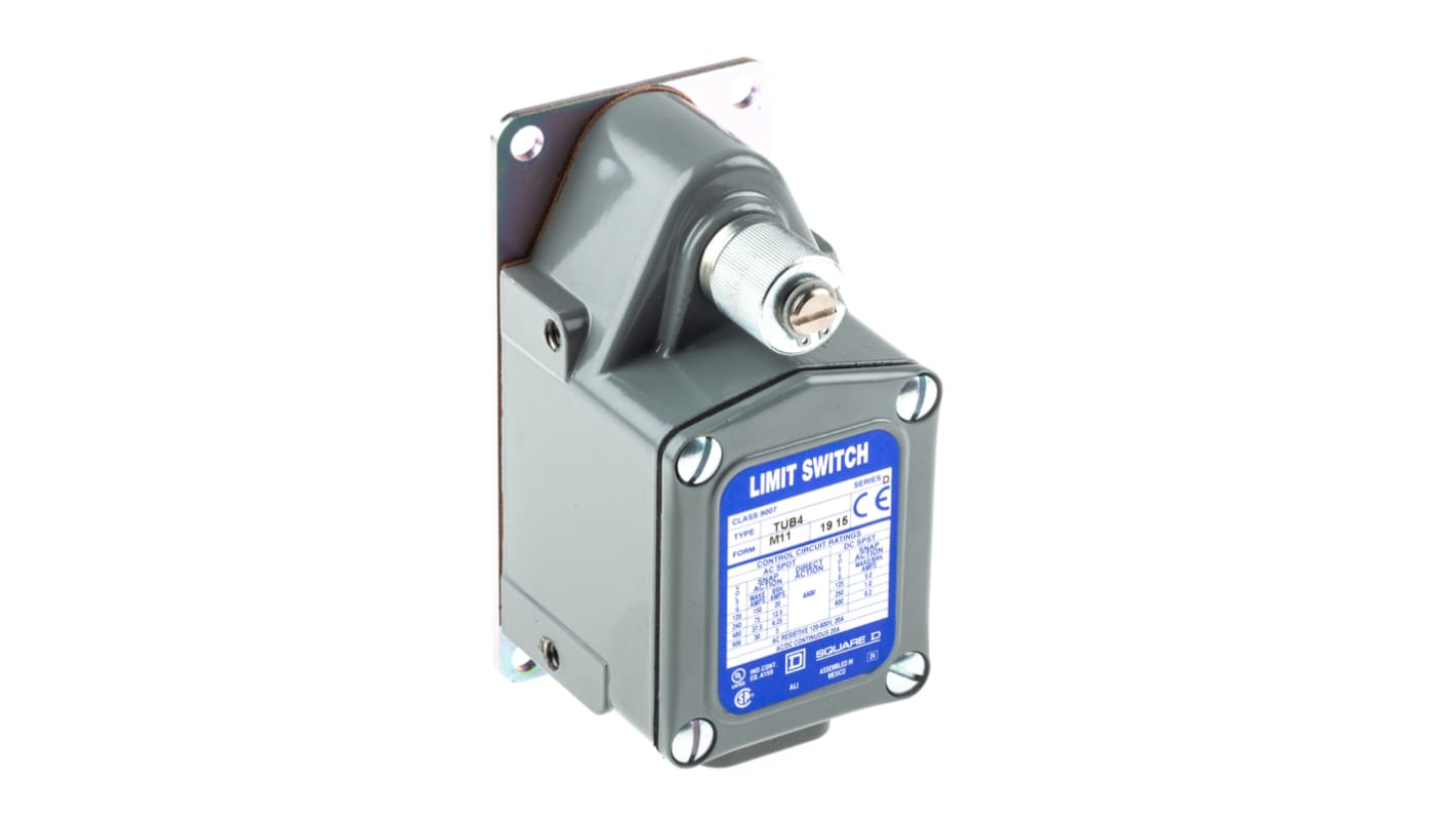 Interruttore di fine corsa Telemecanique Sensors 9007TUB4M11, leva SPDT, protezione IP66, dimensioni 57 x 118 x 62 mm.