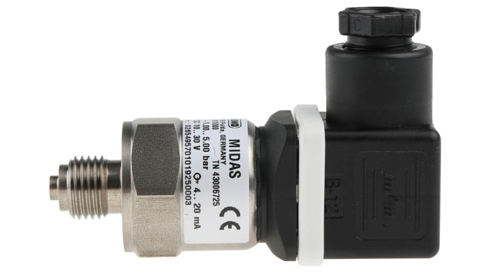 Sensore di pressione Jumo 401001/000-482-405-502-20-601-61/000, acciaio inox, 5bar max, uscita 4-20 mA, IP65/IP67.