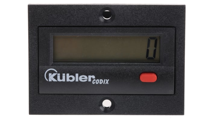 Contatore Kübler 6.132.012.863 con display LCD 8 cifre, montaggio a pannello, alimentazione 10-260 V, grado di protezione IP65.