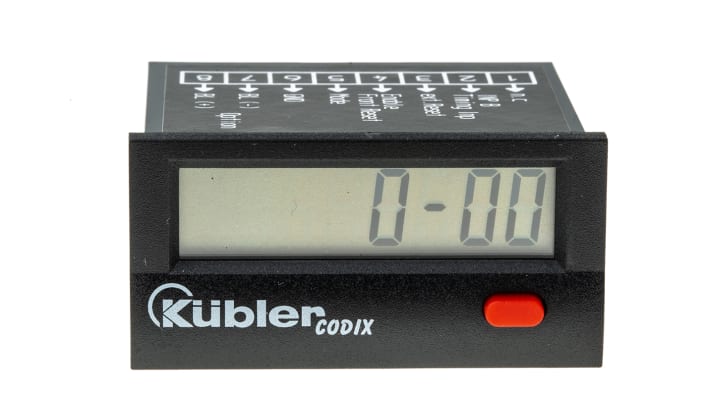 Contatore LCD Kübler 6.134.012.850 per montaggio a pannello, 8 cifre, alimentazione 0-0,7 V c.c., protezione IP40.