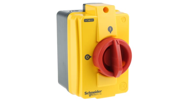 Interruttore di isolamento tripolare Schneider Electric, serie Mini-VARIO, 10A, montaggio a pannello, grado di protezione IP55.