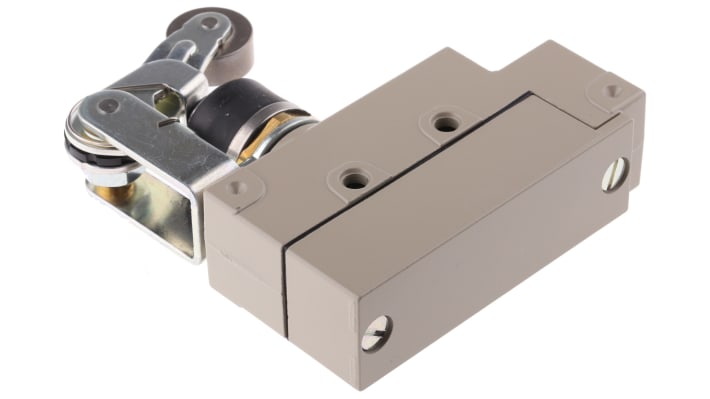 Interruttore di fine corsa a leva a rullo Omron ZE-NA2-2G, configurazione SPDT, contatti NO/NC, protezione IP65, dimensioni 78.9 x 86 x 25.4 mm.