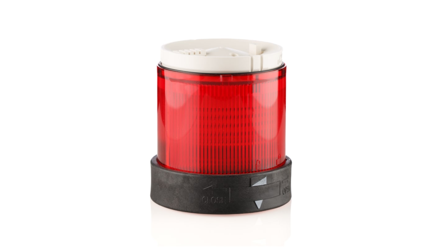 Segnalatore luminoso industriale LED rosso Schneider Electric XVBC2B4 con base 70mm - Harmony XVB. Ideale per ambienti industriali, 24V c.a./c.c., IP65.