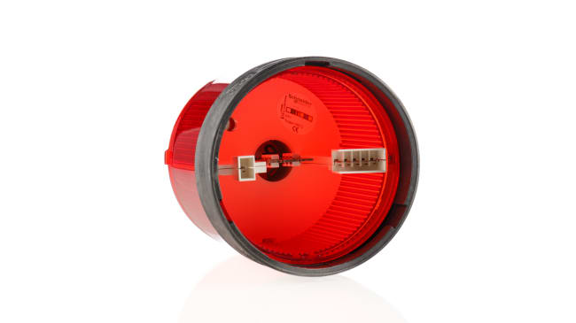 Segnalatore luminoso industriale LED rosso Schneider Electric XVBC2B4 con base 70mm - Harmony XVB. Ideale per ambienti industriali, 24V c.a./c.c., IP65.