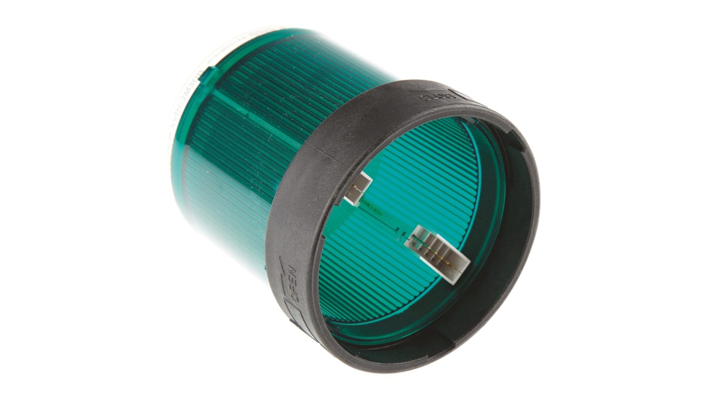 Segnalatore luminoso verde Schneider Electric XVBC2M3, LED, 230 V, IP66, montaggio semplice, diametro 70 mm, altezza 63 mm.