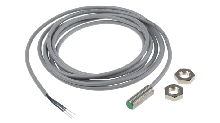 Baumer IFRM 08P1713/L, sensore di prossimità cilindrico PNP M8, rilevamento 2 mm, grado di protezione IP67, precablato 2 m.