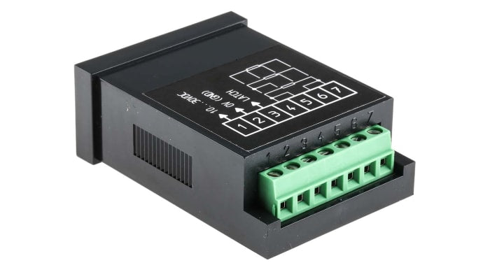 Indicatore di temperatura Kübler 6.531.012.300, dimensioni 48 x 24 mm, ingresso PT100, alimentazione 10-30 V c.c.