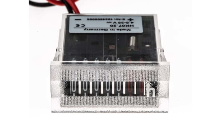 Contatore a pannello Kübler 3.100.200.383, 7 cifre, alimentazione 4,5-35 V c.c., grado di protezione IP67, robusto e antimanomissione.