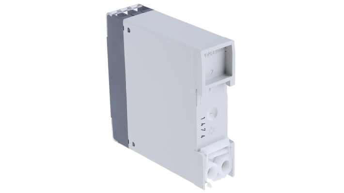 Relè di monitoraggio fase ABB CM-PBE, per tensioni monofase e trifase, montaggio su guida DIN, dimensioni 78.5 x 22.5 x 78 mm.