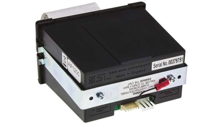 Stampante da pannello Able Systems AP1200, risoluzione 384 punti/linea, dimensioni 115mm x 67mm x 104mm.