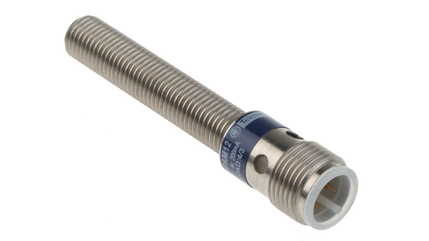 Sensore di prossimità induttivo Telemecanique XS608B1PAM12, M8, rilevamento 2,5 mm, PNP, resistenza IP67. Ideale per applicazioni industriali.