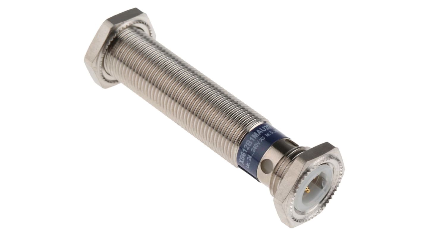 Sensore di prossimità cilindrico Telemecanique Sensors XS612B1MAU20, M12, rilevamento 4 mm, IP67/IP69K, alimentazione 20-264 V.