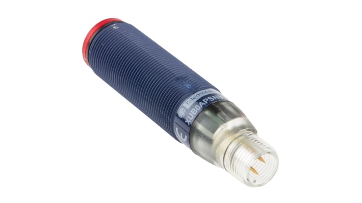 Sensore fotoelettrico cilindrico Telemecanique XUB0APSNM12: Multimodale, 120 mm - 15 m, PNP, IP67. Ideale per applicazioni industriali.