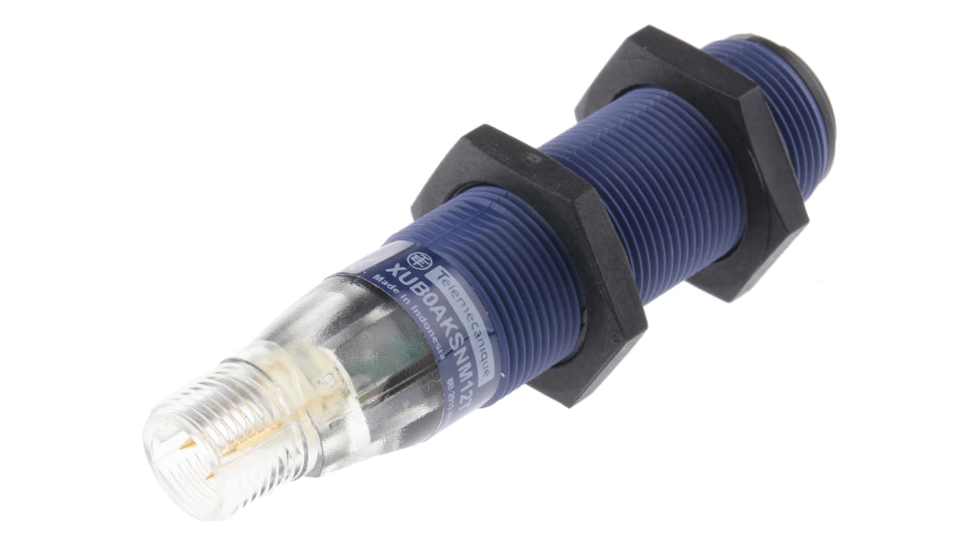 Telemecanique Sensors - XUB0AKSNM12T Sensore fotoelettrico cilindrico a fascio diretto 15m per industria e movimentazione materiali.