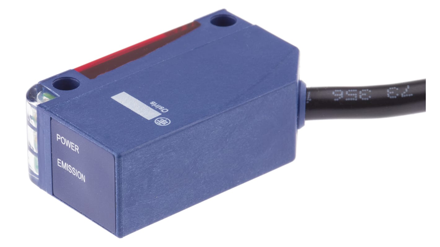 Sensore fotoelettrico rettangolare Telemecanique Sensors XUM0AKSAL2T, rilevamento fino a 10 m, uscita relè, IP65/IP67.