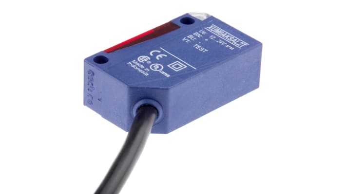 Sensore fotoelettrico rettangolare Telemecanique Sensors XUM0AKSAL2T, rilevamento fino a 10 m, uscita relè, IP65/IP67.